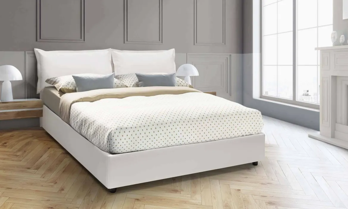 Letto francese classico bianco 155x215cm - Arry
