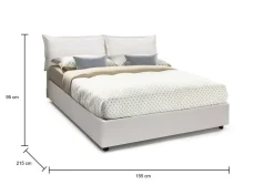 Letto francese classico bianco 155x215cm - Arry
