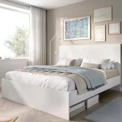 Letto francese comodo bianco 195x146cm - Howard