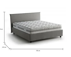 Letto francese contenitore grigio 155x215cm - Aros