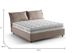 Letto francese contenitore tortora 155x205cm - Arden