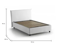 Letto francese design bianco 195x249cm - Iona