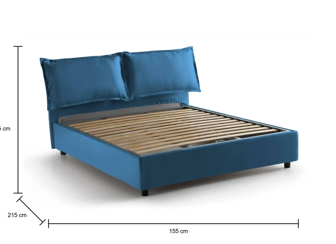 Letto francese design blu 155x215cm - Agalo