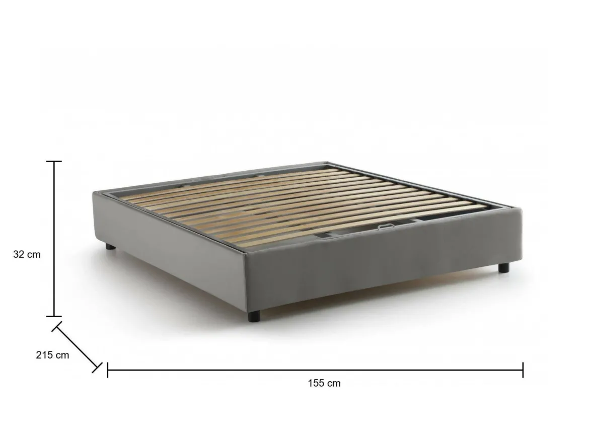 Letto francese design grigio 155x215cm - Arvic
