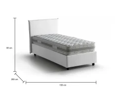 Letto francese imbottito bianco 155x205cm - Alion
