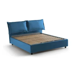 Letto francese imbottito blu 155x205cm - Askari