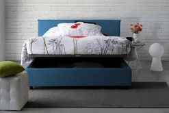 Letto francese imbottito blu 155x215cm - Aros