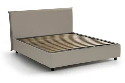 Letto francese imbottito tortora 155x215cm - Morganite