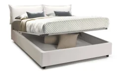 Letto francese in legno bianco 155x205cm - Amelh
