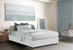 Letto francese in tessuto bianco 155x205cm - Arto