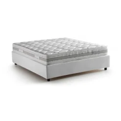 Letto francese in tessuto bianco 155x205cm - Arto