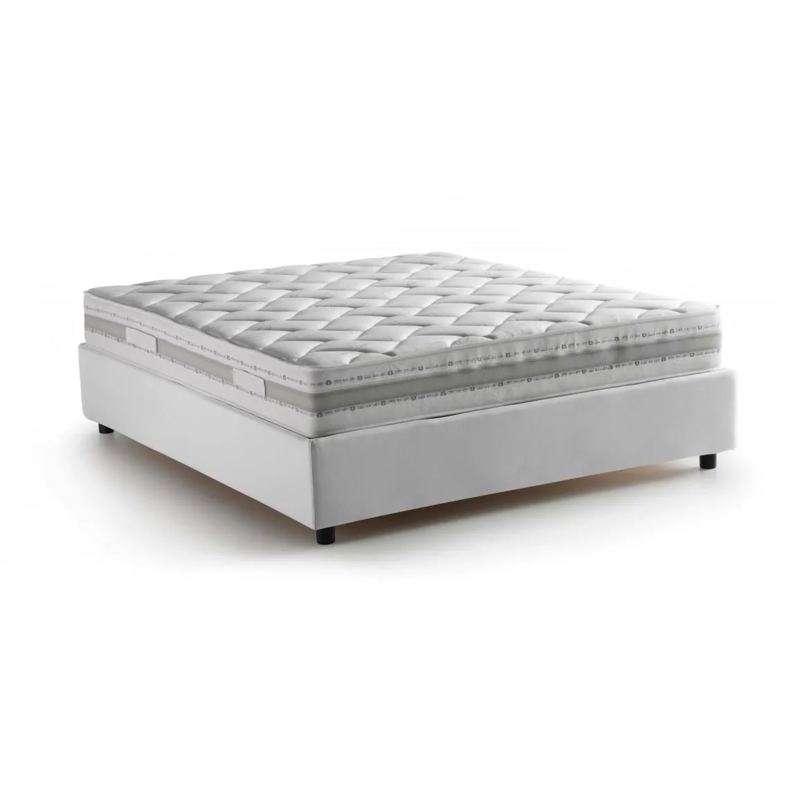 Letto francese in tessuto bianco 195x258cm - Villamar