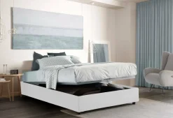 Letto francese in tessuto bianco 195x258cm - Villamar