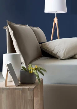 Letto francese in tessuto tortora 155x215cm - Agalo