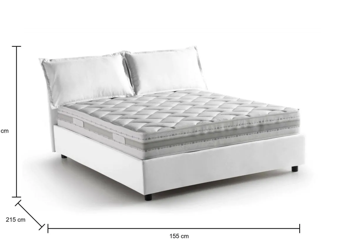 Letto francese lavabile bianco 155x215cm - Annica
