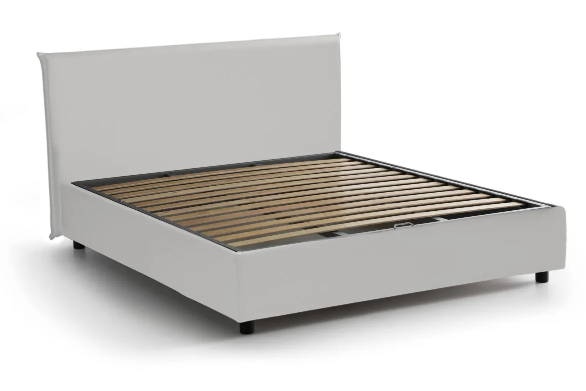 Letto francese materasso incluso bianco 155x215cm - Morganite