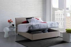 Letto francese materasso incluso tortora 155x215cm - Aros
