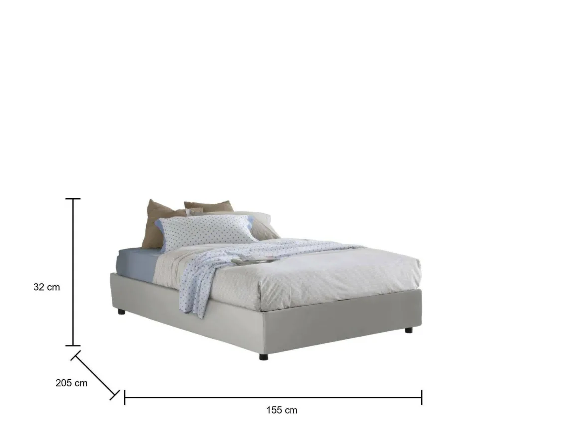 Letto francese salvaspazio blu 155x205cm - Alion