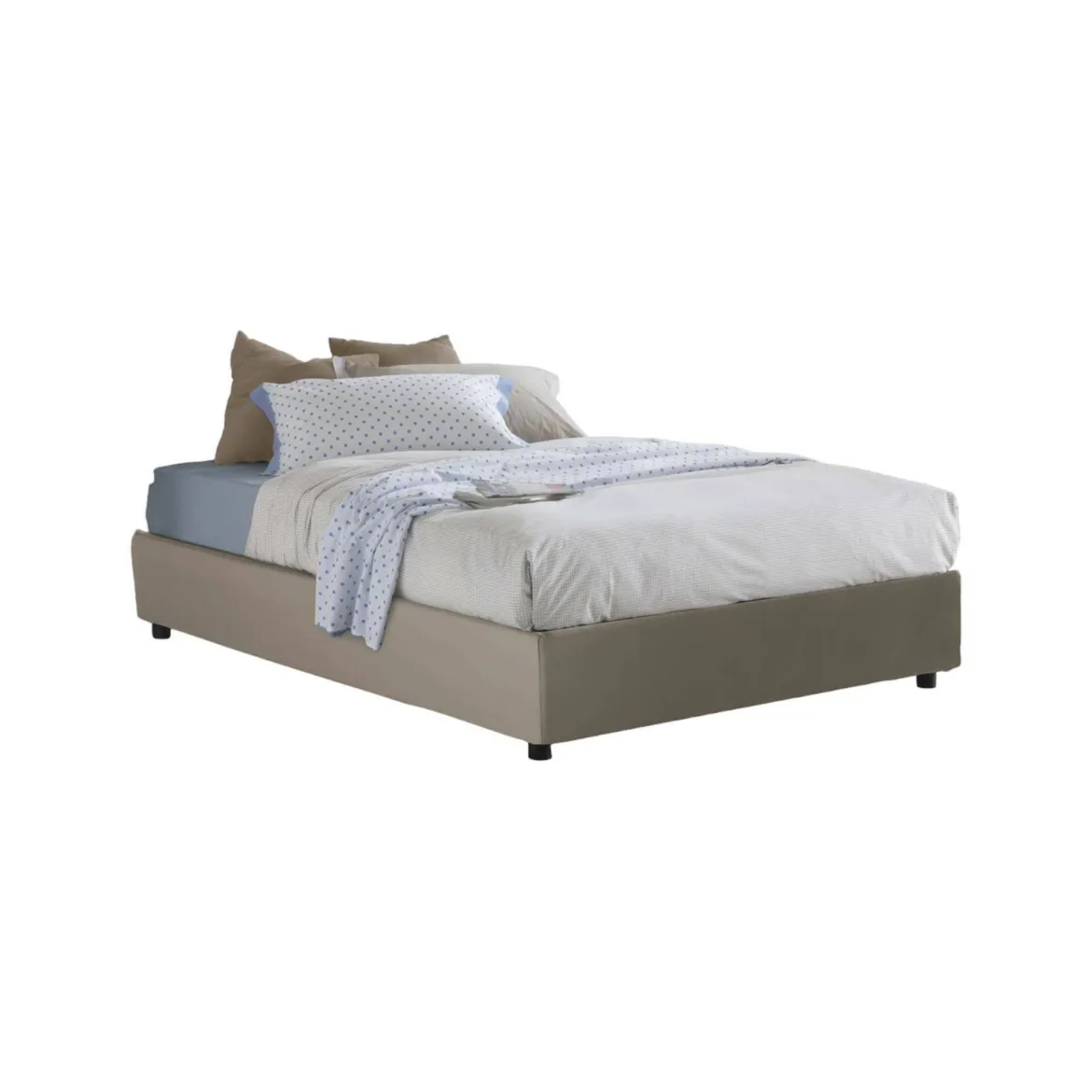 Letto francese salvaspazio tortora 155x205cm - Aladino
