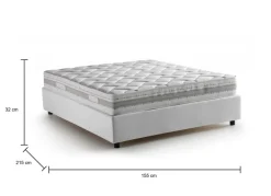 Letto francese sfoderabile bianco 155x215cm - Alaksir