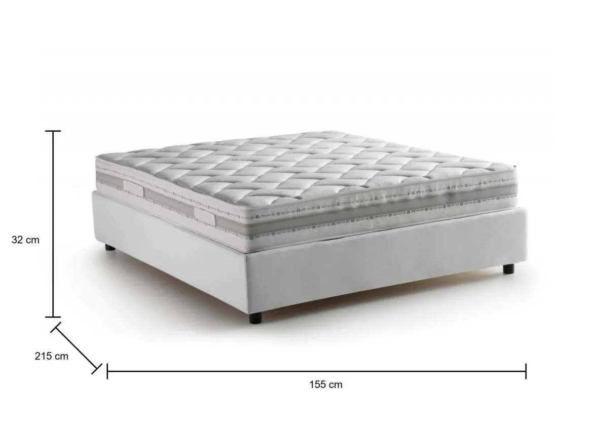 Letto francese sfoderabile bianco 155x215cm - Alaksir