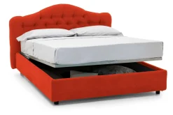 Letto Matrimoniale Arancione Materasso Incluso Sfoderabile, Contenitore Made in Italy - Allik