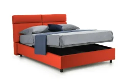 Letto Matrimoniale Arancione Materasso Incluso Sfoderabile, Contenitore Made in Italy - Annus