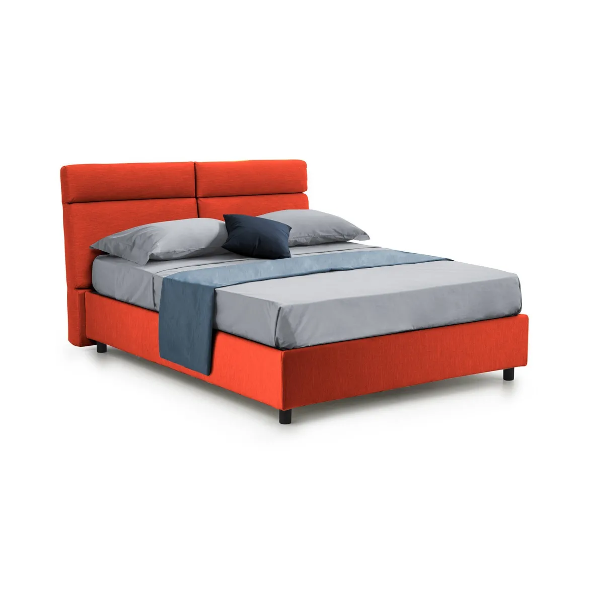 Letto Matrimoniale Arancione Sfoderabile Contenitore, Dimensione Materasso 160x190 cm Made in Italy - Arex