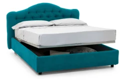 Letto Matrimoniale Azzurro Materasso Incluso Sfoderabile, Contenitore Made in Italy - Alfer