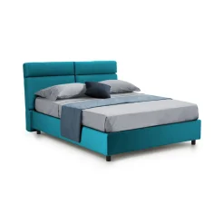Letto Matrimoniale Azzurro Materasso Incluso Sfoderabile, Contenitore Made in Italy - Annus