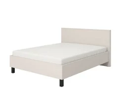 Letto Matrimoniale Beige Dimensione Materasso 160x200 cm Testiera Dettaglio Geometrico, Peso Supportato 200 kg - Coazze