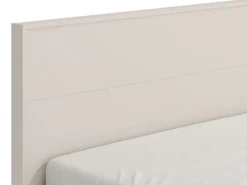 Letto Matrimoniale Beige Dimensione Materasso 160x200 cm Testiera Dettaglio Geometrico, Peso Supportato 200 kg - Coazze