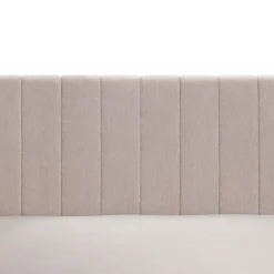 Letto Matrimoniale Beige Dimensione Materasso 160x200 cm Testiera e Giroletto Imbottiti, Imbottito - Exmouth