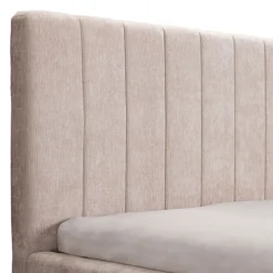 Letto Matrimoniale Beige Dimensione Materasso 160x200 cm Testiera e Giroletto Imbottiti, Imbottito - Exmouth