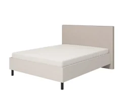 Letto Matrimoniale Beige Grigio Tortora Dimensione Materasso 160x200 cm Imbottito, Testiera Imbottita - Uboldo