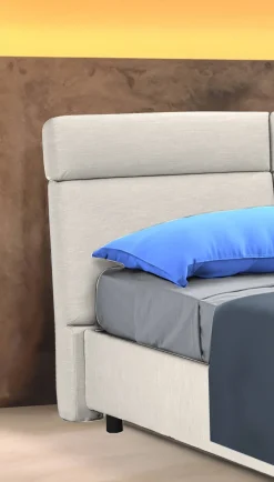 Letto Matrimoniale Beige Materasso Incluso Sfoderabile, Contenitore Made in Italy - Asica