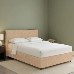 Letto Matrimoniale Beige Sfoderabile Contenitore, Dimensione Materasso 160x190 cm - Soliera