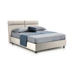 Letto Matrimoniale Beige Sfoderabile Contenitore, Dimensione Materasso 160x190 cm Made in Italy - Alcatron