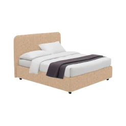 Letto Matrimoniale Beige Sfoderabile Contenitore, Dimensione Materasso 160x200 cm - Argentina