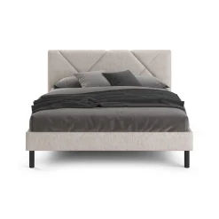 Letto matrimoniale beige 169x204cm imbottito - Morpheus