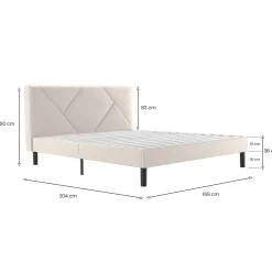 Letto matrimoniale beige 169x204cm imbottito - Morpheus