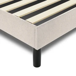 Letto matrimoniale beige 169x204cm imbottito - Morpheus