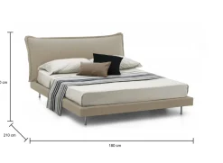 Letto matrimoniale beige 180x215cm sfoderabile - Pietersite