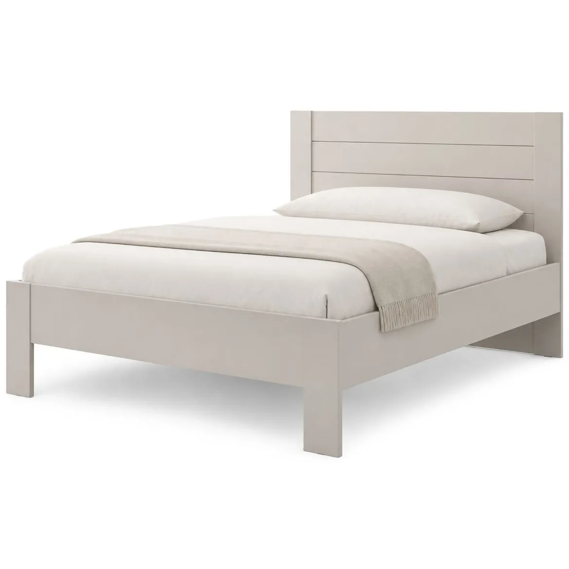 Letto Matrimoniale Bianco Crema Dimensione Materasso 160x200 cm Peso Supportato 200 kg, Matrimoniale - Siwwa