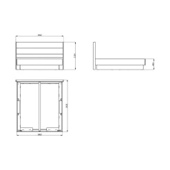 Letto Matrimoniale Bianco Crema Marrone Rovere Dimensione Materasso 160x200 cm Testata Dettaglio Rigato, Peso Supportato 200 kg - Luangp