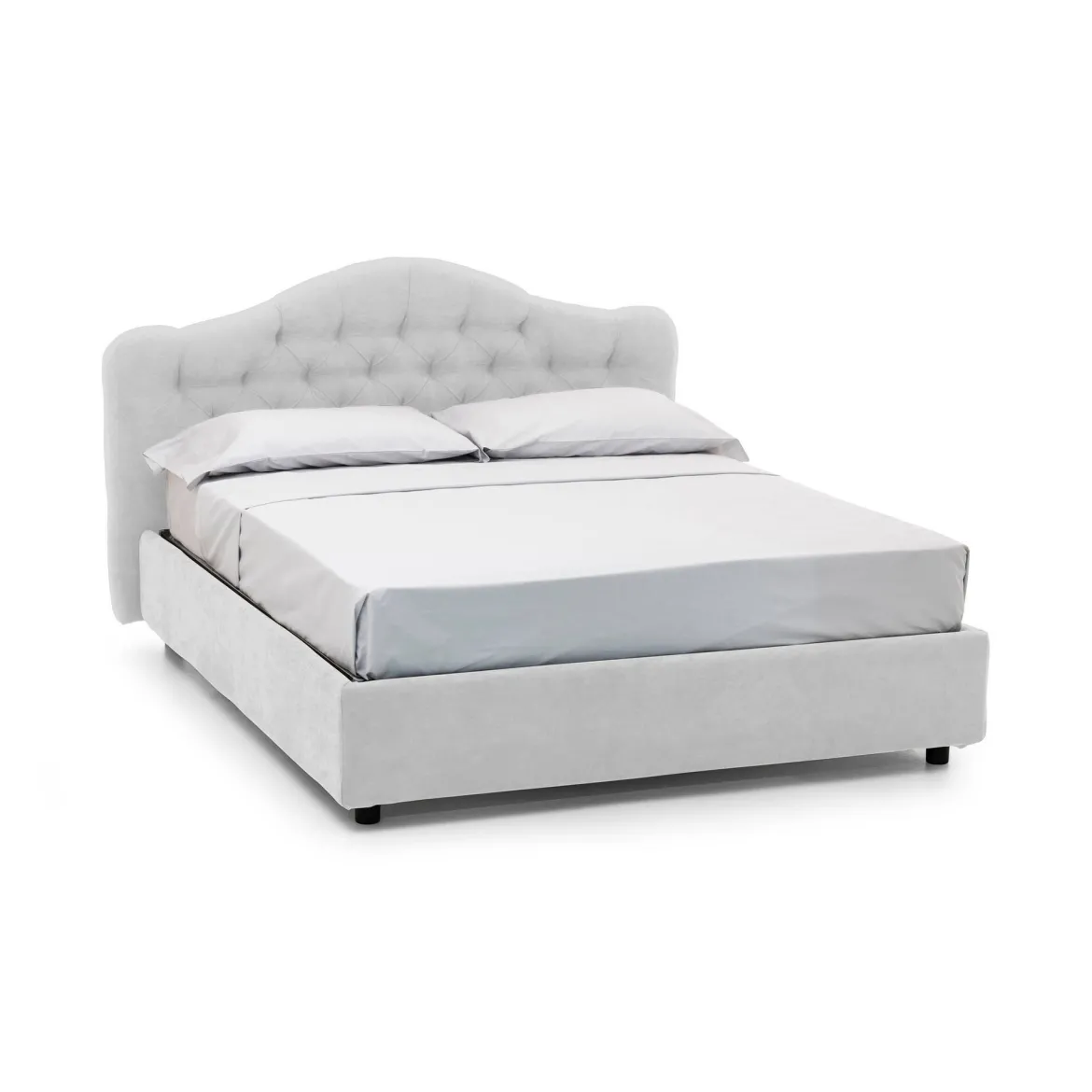 Letto Matrimoniale Bianco Materasso Incluso Sfoderabile, Contenitore Made in Italy - Annus