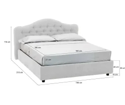 Letto Matrimoniale Bianco Materasso Incluso Sfoderabile, Contenitore Made in Italy - Annus