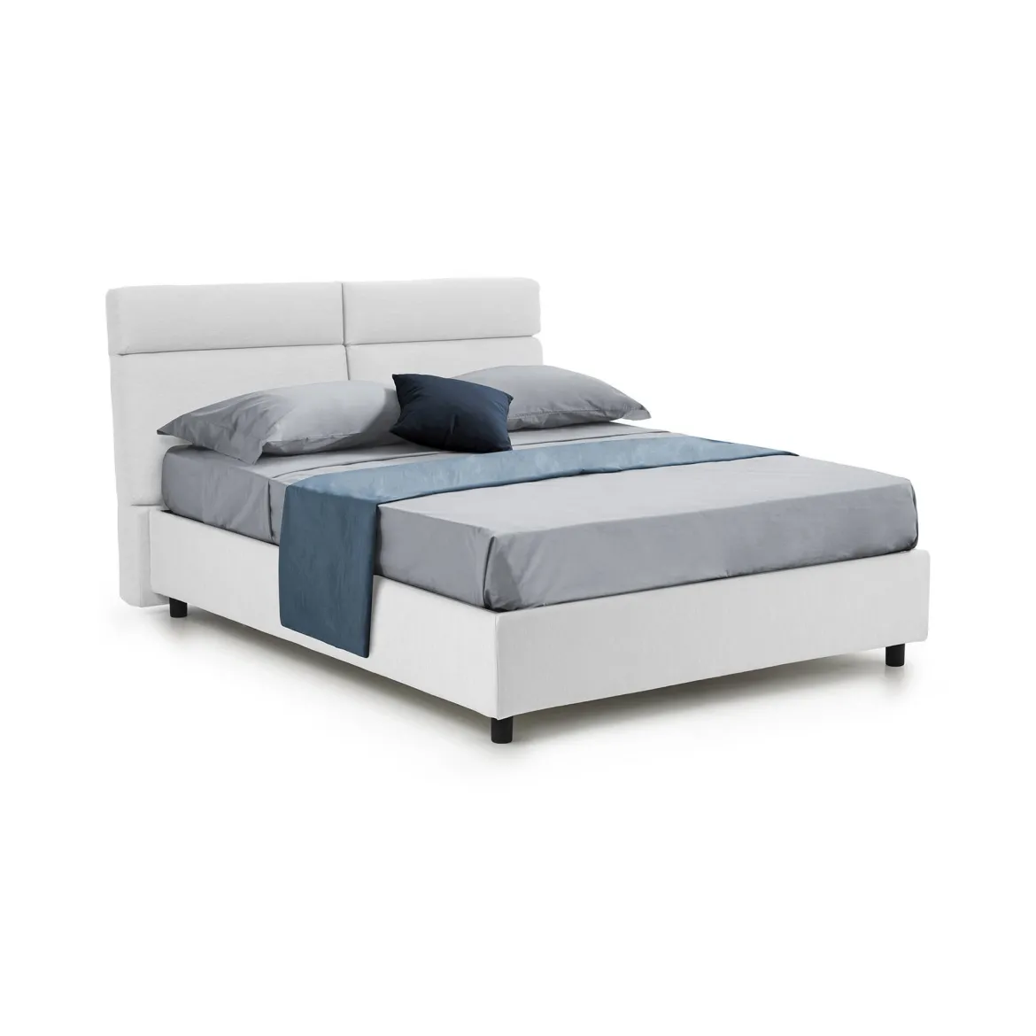 Letto Matrimoniale Bianco Materasso Incluso Sfoderabile, Contenitore Made in Italy - Bedero
