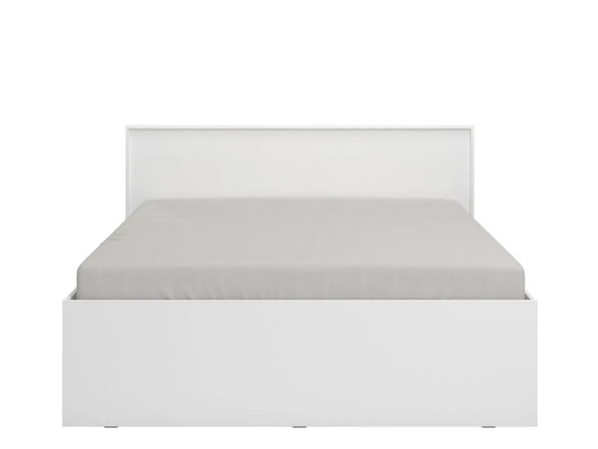 Letto Matrimoniale Bianco Opaco Testiera Dettaglio Geometrico Imbottito, Dimensione Materasso 160x200 cm - Gamalero