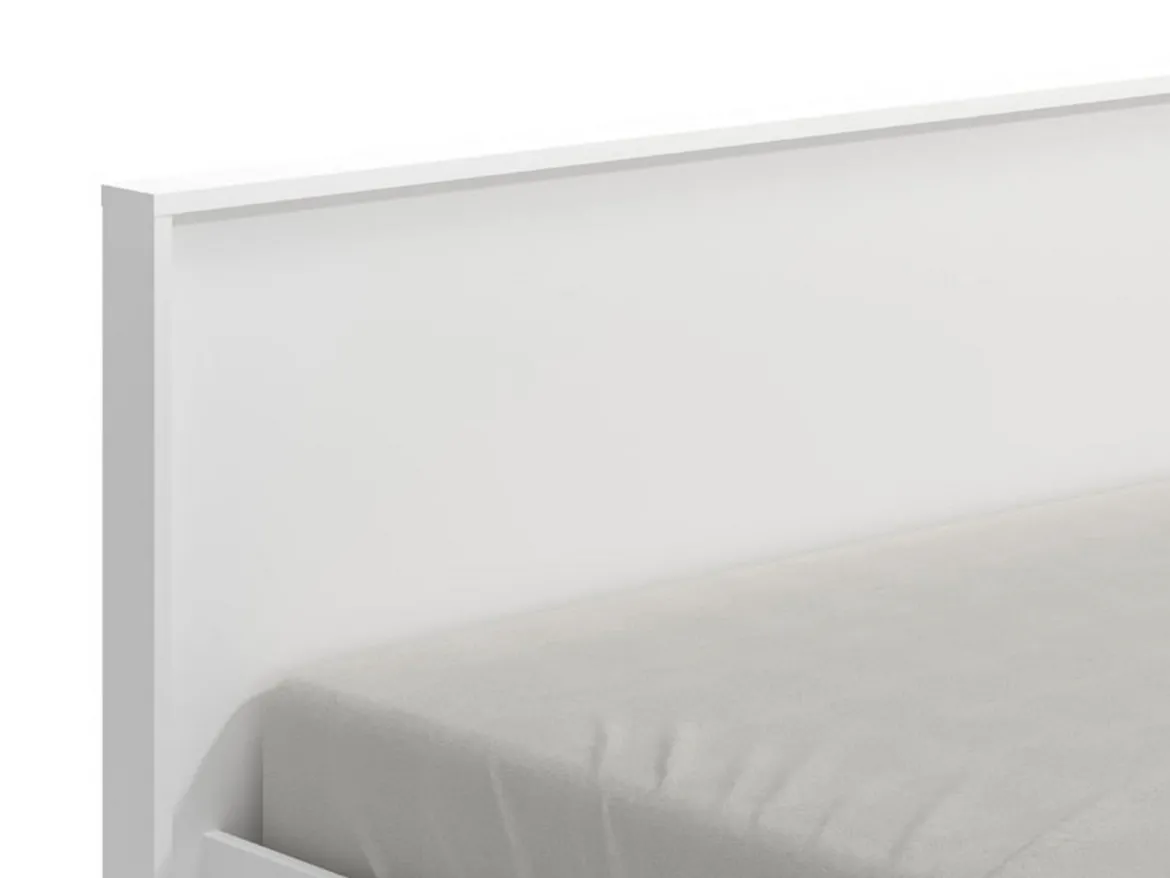 Letto Matrimoniale Bianco Opaco Testiera Dettaglio Geometrico Imbottito, Dimensione Materasso 160x200 cm - Gamalero